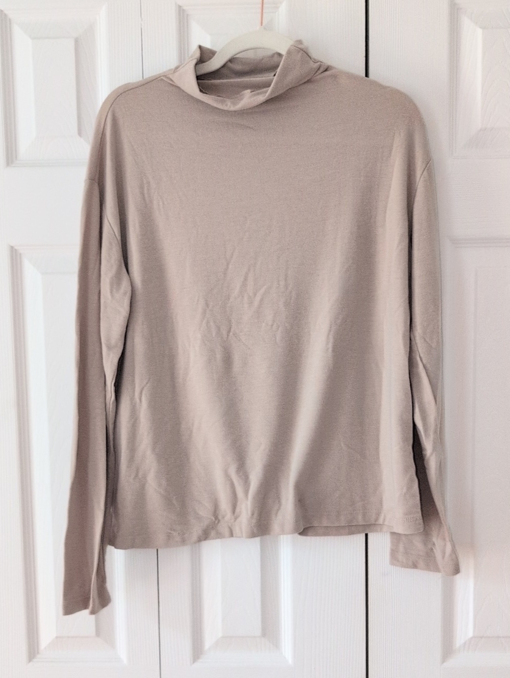 Abibelle Light Taupe Mock Neck Top